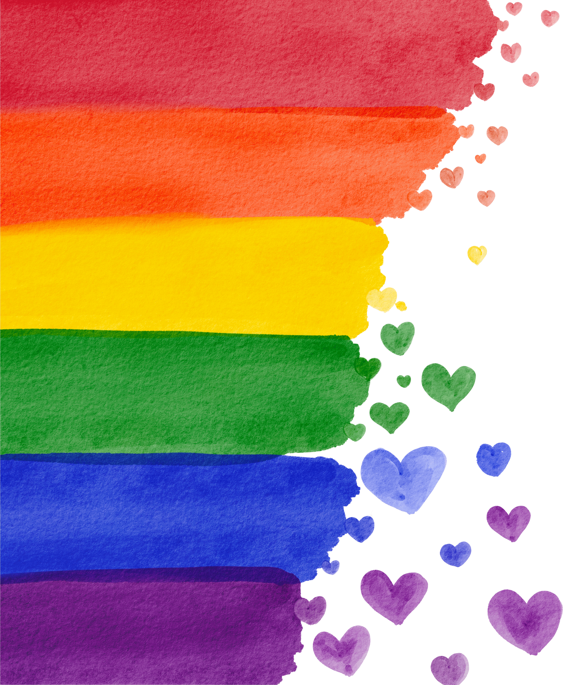 LGBT Flag in Rainbow Brush Style